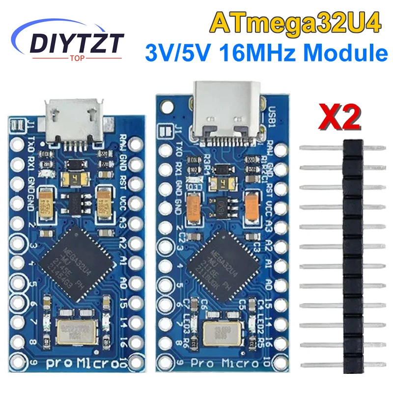 Pro Micro ATmega32U4 5V 16MHz Chip Ersetzen ATmega328 Für Arduino Pro Mini Mit 2 Reihe Pin Header für Leonardo