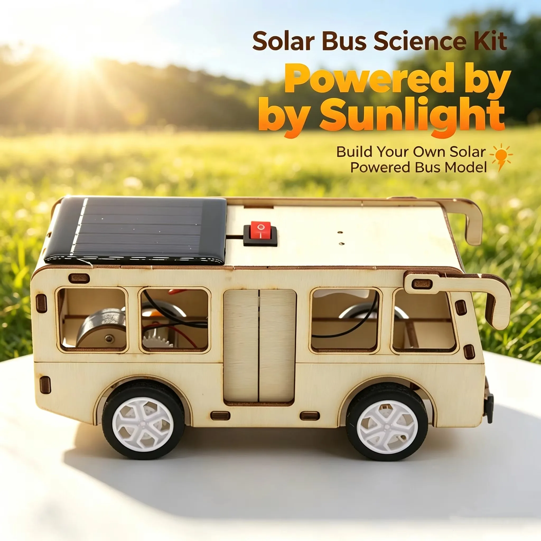 DIY Solarbetriebenes Wissenschafts-Lernspielzeug, Selbstbau-Bus-Modell, STEM-Lernbausatz, Geschenk