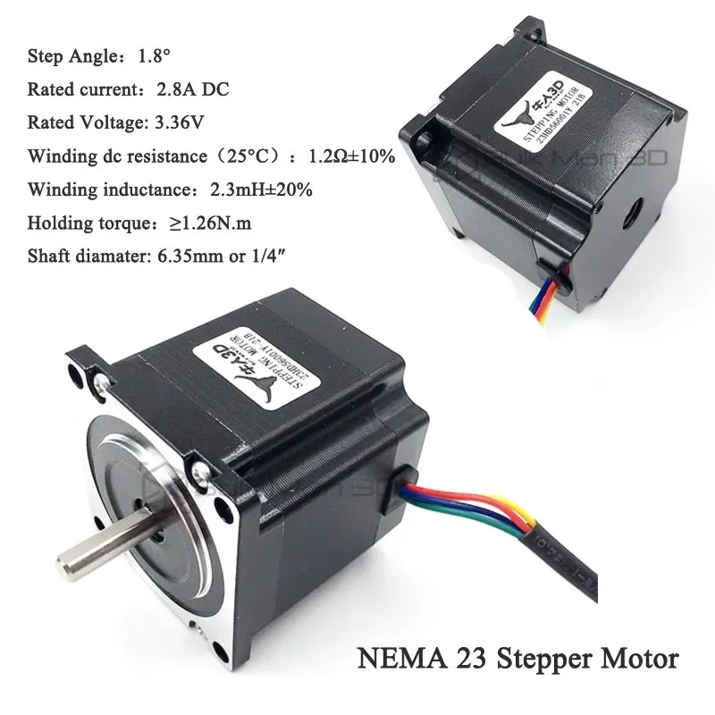 NEMA17 NEMA23 Schrittmotor 2-Phasen 4-Draht 48mm 57mm 86mm 560mN.m – Bild 3