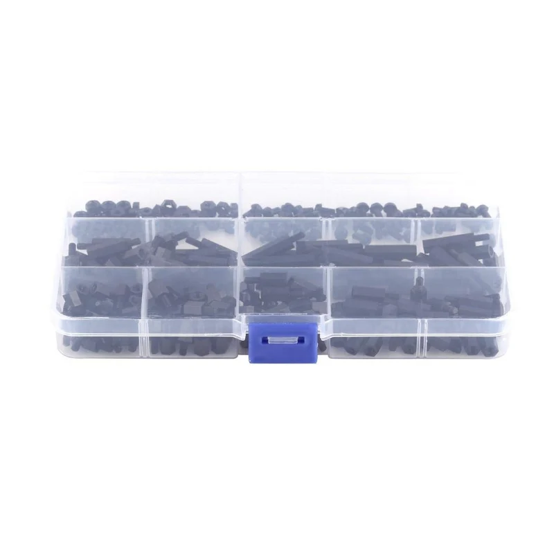 320/300/250pcsM2 M 2,5 M3 Schwarz Kunststoff Nylon Isolierte Hex – Bild 3