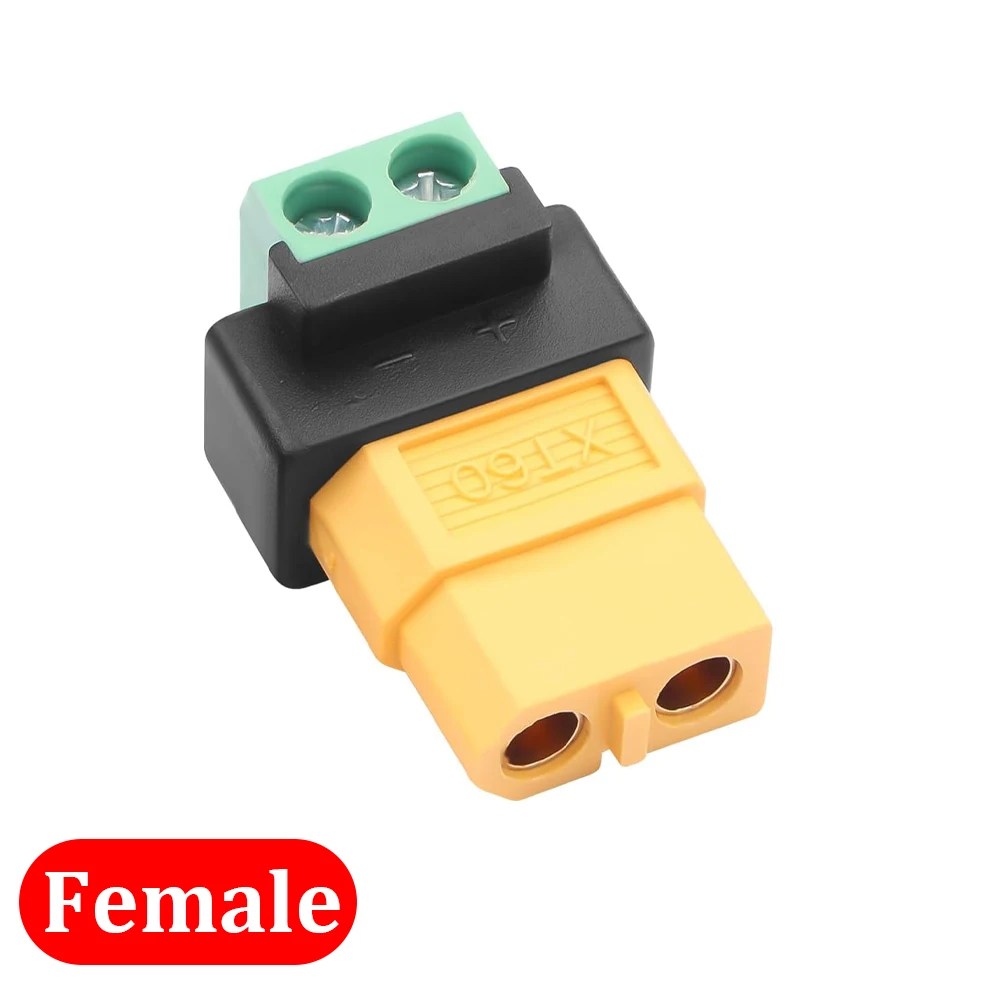 XT60-Steckverbinder, Schraubklemmenadapter, XT60-Stecker/Buchse auf 2-polige lötfreie Stromstecker