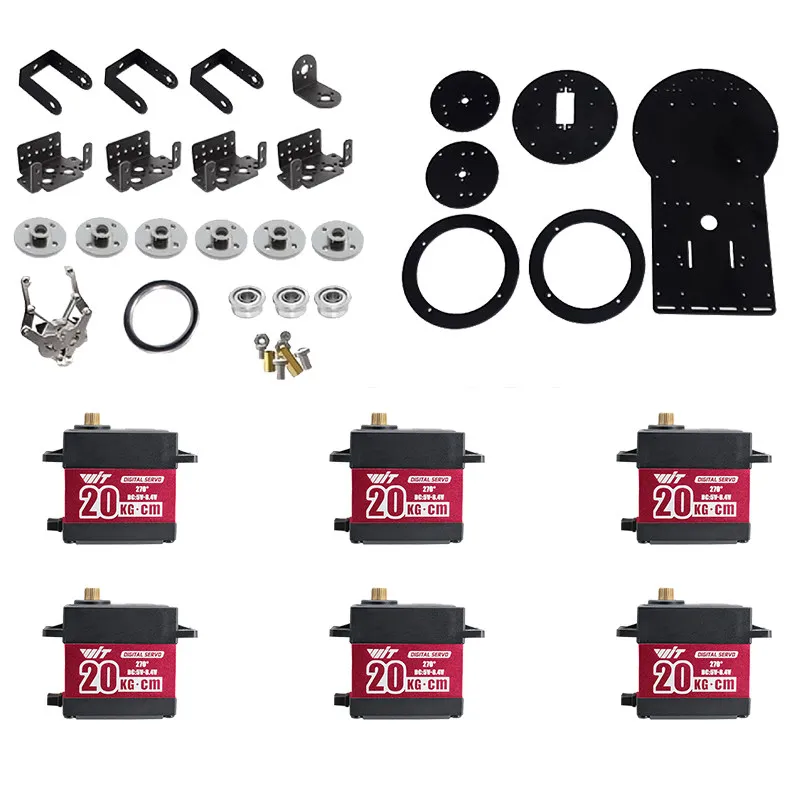 6-DOF Roboterarm mit Greifzange, PS2-Steuerung, Metalllegierung, 20kg Servo, Kompatibel mit Arduino STM32 DIY