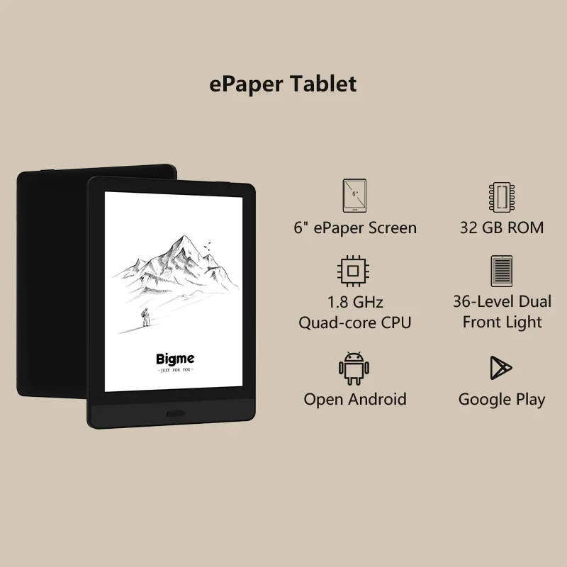 BIGME READ Tragbarer 6-Zoll-E-Paper-E-Book-Reader: Android Open – Bild 2