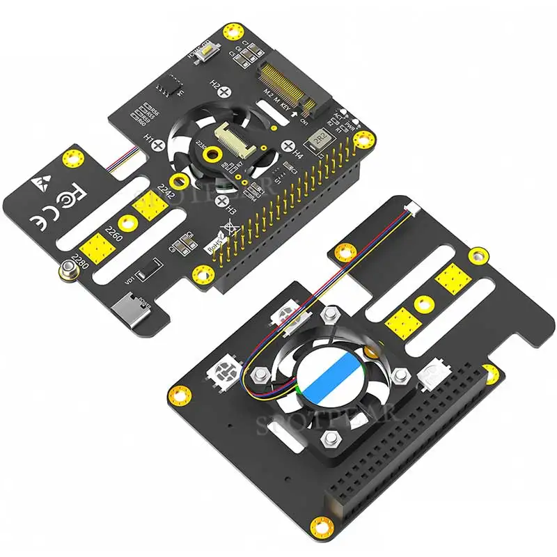 Raspberry Pi 5 PCIe zu M.2 NVMe SSD Hut 3in1 mit Lüfter 2230 2242 2280 – Bild 5