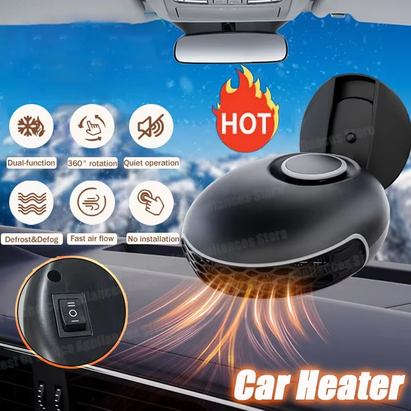 Auto-Heizlüfter 150W Mini Elektrische Heizung und Kühlung 12V/24V Auto-Windschutzscheiben-Entfroster Entnebler