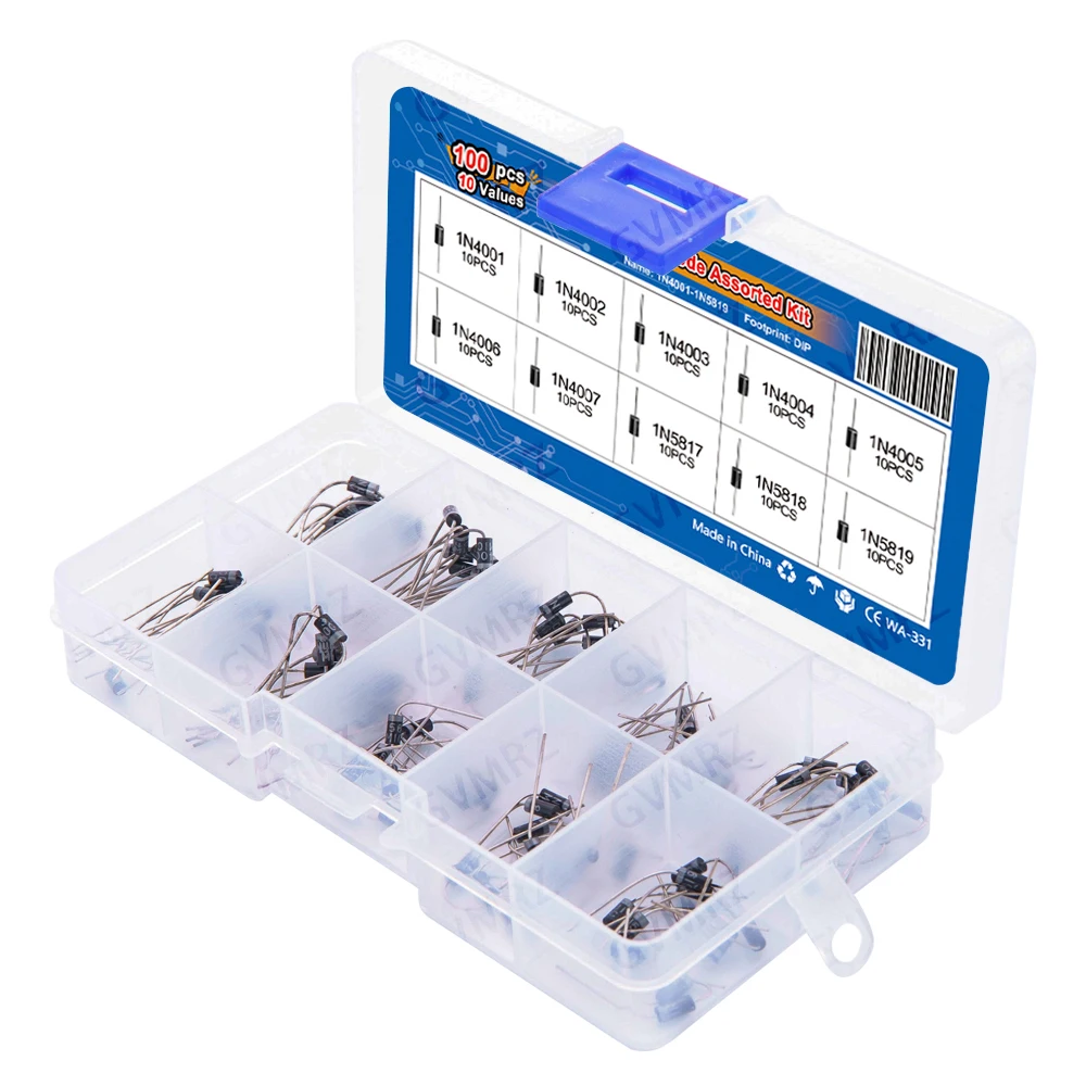 10 Werte Gleichrichterdiode Sortiment 1N4001 1N4002 1N4003 (100 Stück) – Bild 5