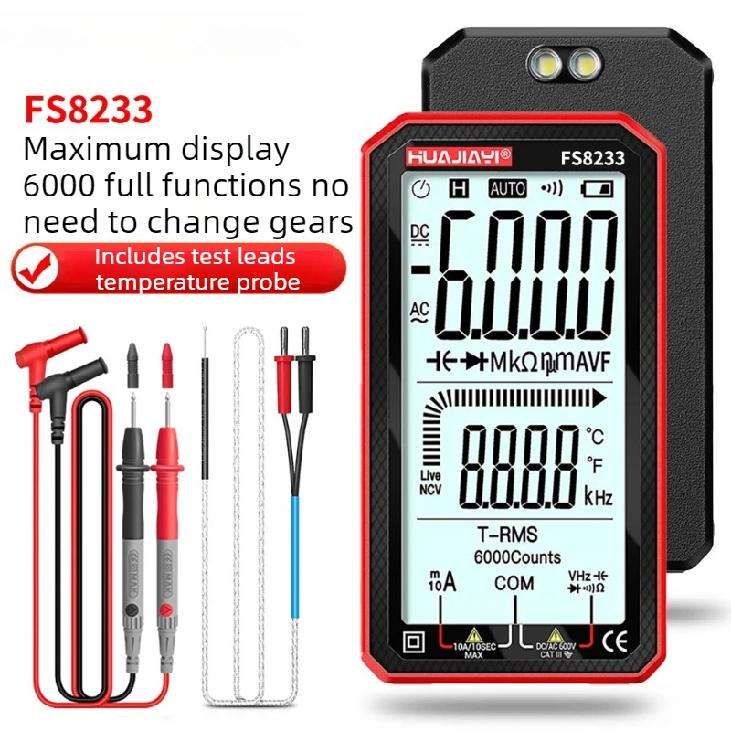 Digitales Multimeter mit 6000 Anzeigen, Smart-Großbildschirm, AC/DC Auto-Range-Sensor, Spannungs