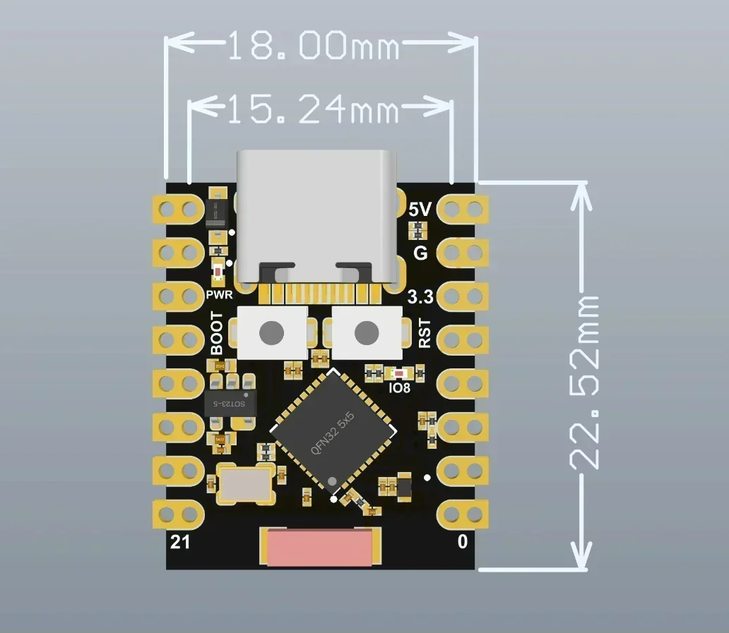 ESP32 Super Mini Development Board ESP32-C3 mit 2,4G WiFi Antenne – Bild 5