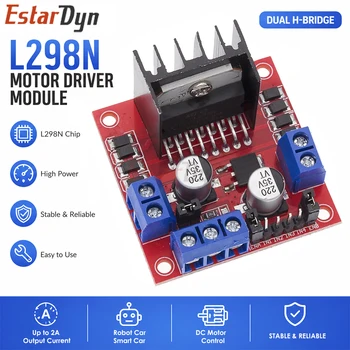 Estardyn L298N Motortreiber-Modul 5V-35V 2A Dual H-Brücke DC Stepper PWM Controller 25W Board