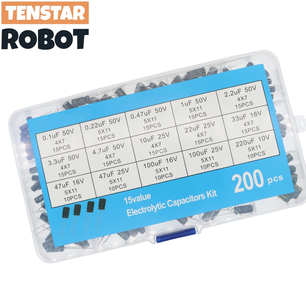 Radial kondensatoren eingestellt 15 Werte 10V 16V 25V 50V (200 Stück) – Bild 4