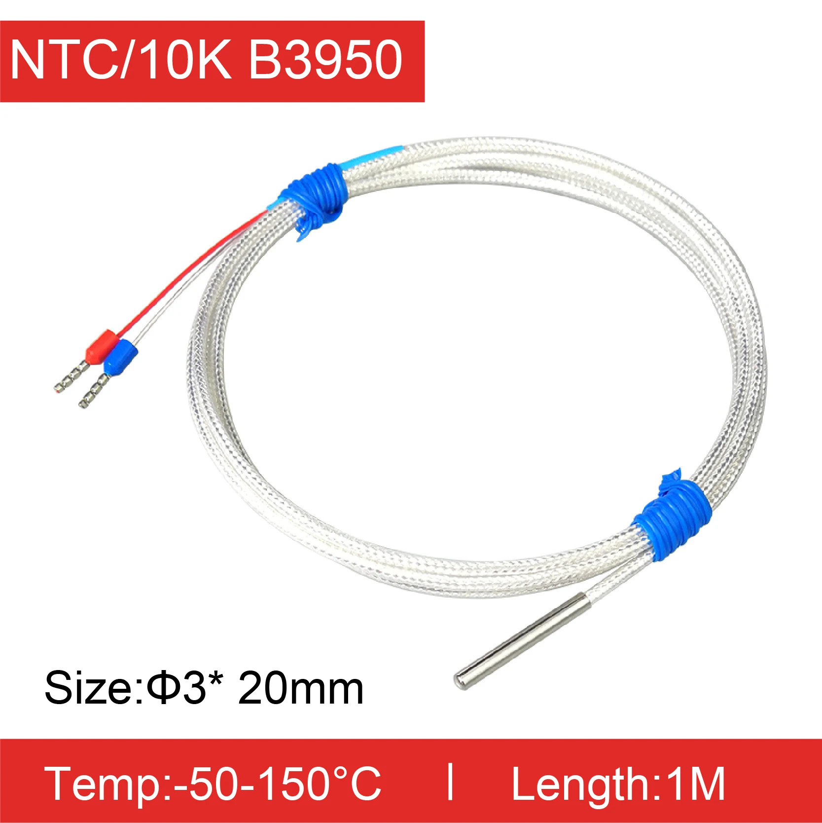NTC 10K Temperatursensor mit Feiner Sonde, Wasser- und Ölbeständig, Hohe Präzision, Schnelle Reaktion