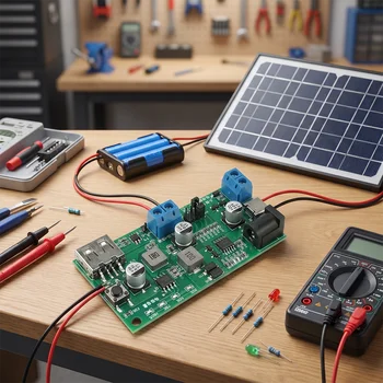 DC 5-18V MPPT Solar-Laderegler-Platine 2,5A 10-30W Solarpanel-Lademodul 5V 2,1A USB 18650