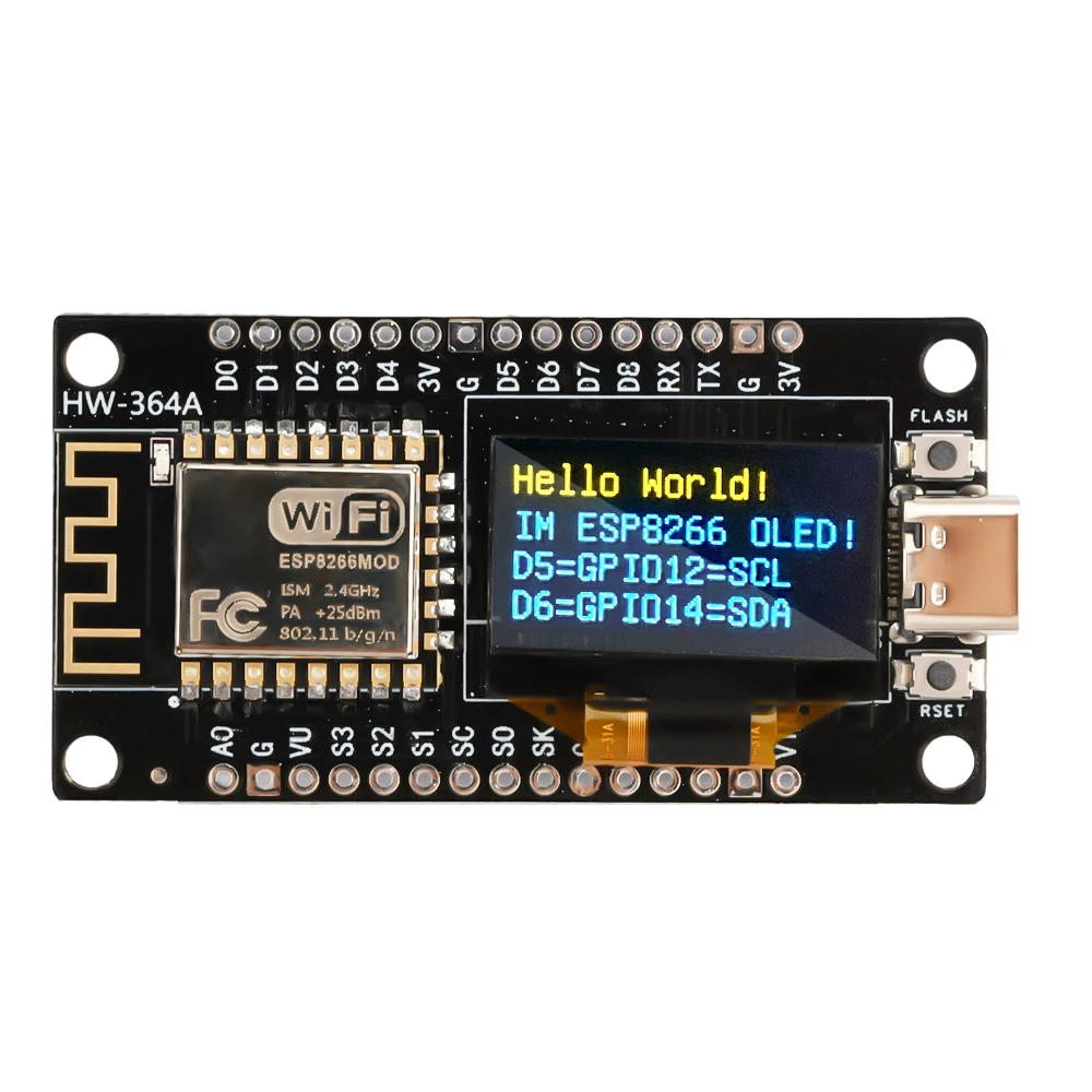 Nodemcu esp8266 Entwicklungs board mit 0,96 Zoll oled Display ch340 – Bild 3