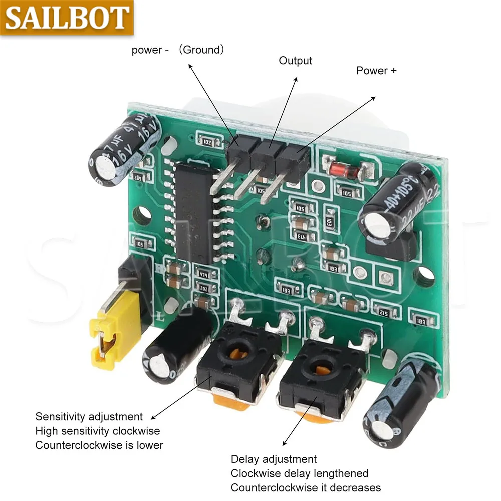 HC-SR501 PIR-Infrarotsensor, IR-Pyroelektrisches – Bild 5