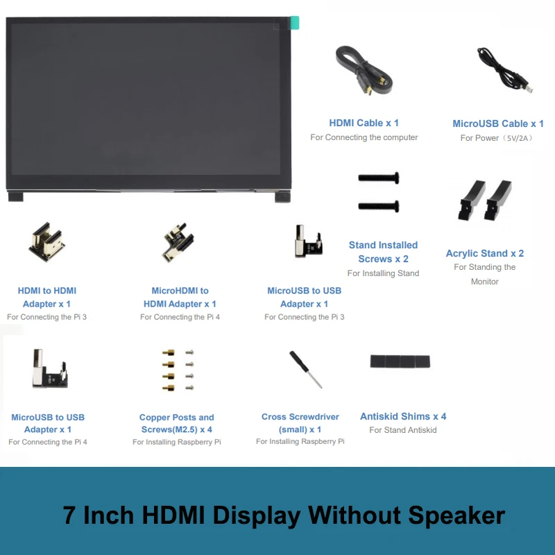 Raspberry Pi 5 7,0 Zoll IPS Touchscreen LCD Display Modul 1024X600 HDMI-kompatibel Mini PC Tragbare Monitor