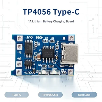 TP4056 Typ-C Lithium-Ladeplatine 3,7V 18650 Li-Ionen-Akku-Lademodul 5V 1A Eingang Überlade