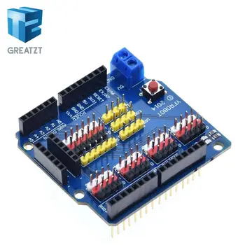 GREATZT V5 Sensor Shield Erweiterungsplatine Shield für Arduino UNO R3 V5.0 Elektronikmodul Sensor Shield V5