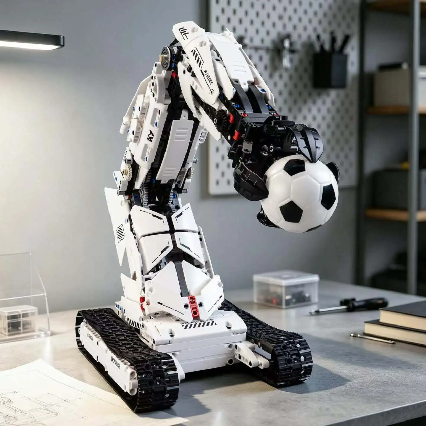 Technischer 3-in-1 Programmierbarer Mechanischer Roboterarm-Bausatz - Ferngesteuerter Coding-Panzer