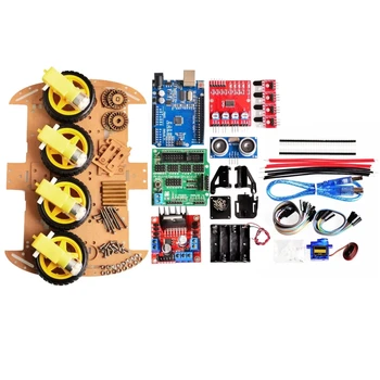 Motor Smart Roboter Auto Chassis Kit Geschwindigkeit Encoder Batterie Box 2WD 4WD Für Arduino