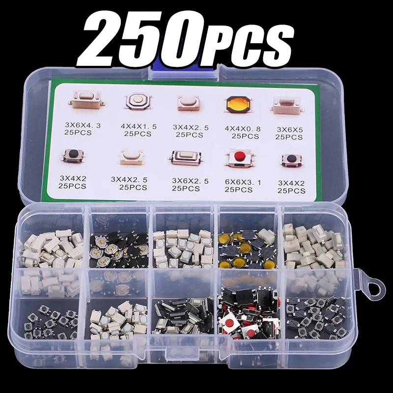 Taktile Drucktastenschalter-Kits 10 Modelle Auto-Fernbedienung Tablet Micro Momentary Keys Button Touch