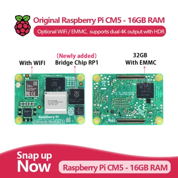 Raspberry Pi Compute Module 5 CM5-Modul mit 16 GB RAM, optionales WLAN/EMMC, CM5116064 CM5016016 CM5016032