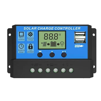 Solarladeregler 10 A bis 100 A LCD-Display Dual USB Auto Regulator zum Aufladen