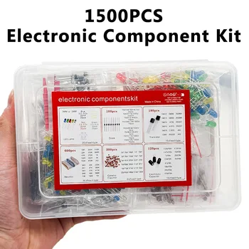 Elektronik-Komponenten-Set Widerstände Elektrolytkondensatoren F5mmLED F3mmLED Dioden (1500 Stück)