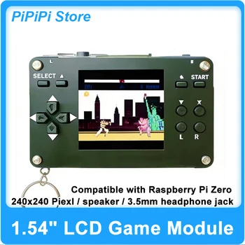 Raspberry Pi Zero Game-Hat-Modul-Kit mit 1,54-Zoll-LCD, Gehäuse, Lautsprecher und Ladefunktion für Raspberry