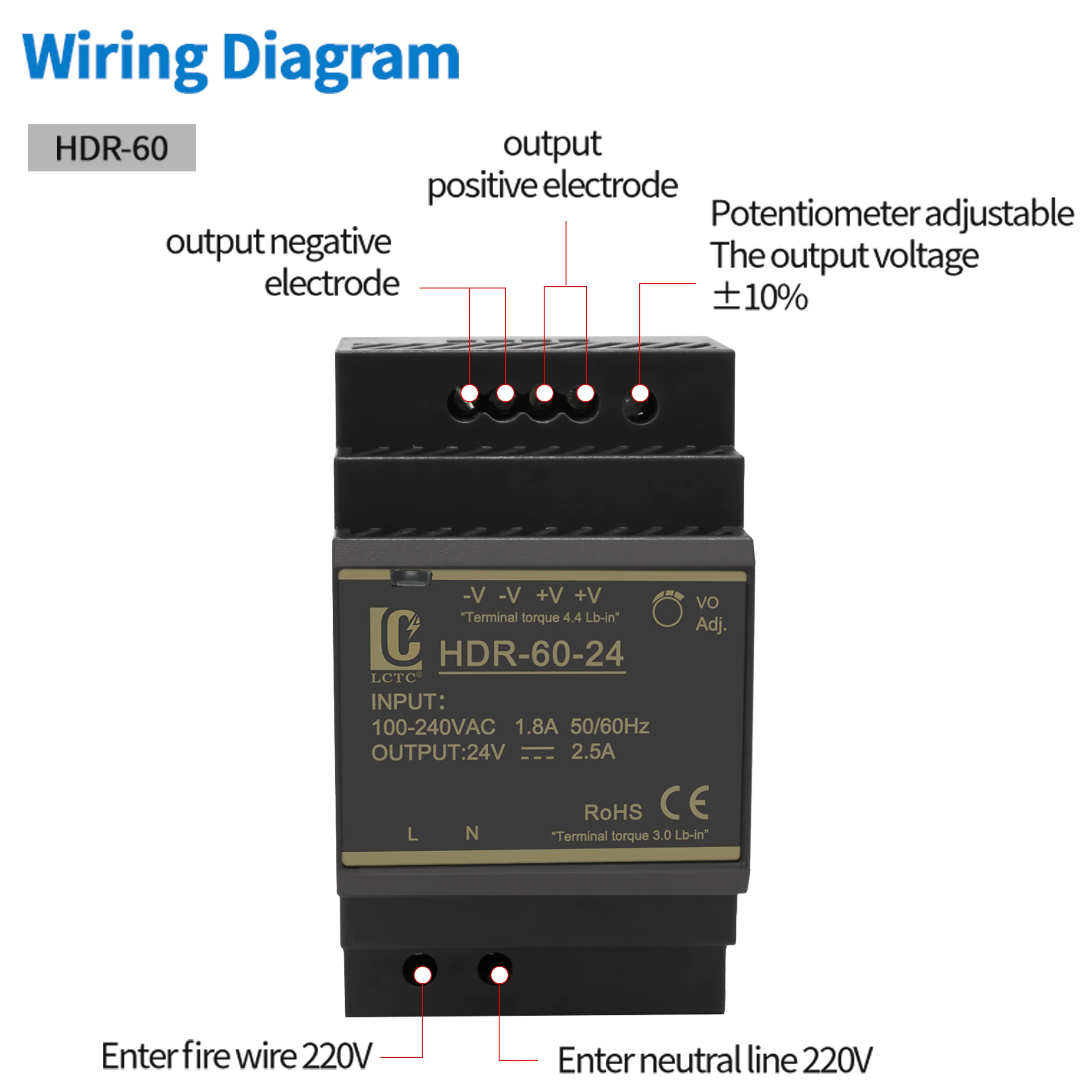 Schaltnetzteil 5 V/12 V/24 V/48 V DIN-Schienen-Netzteil AC zu DC – Bild 3