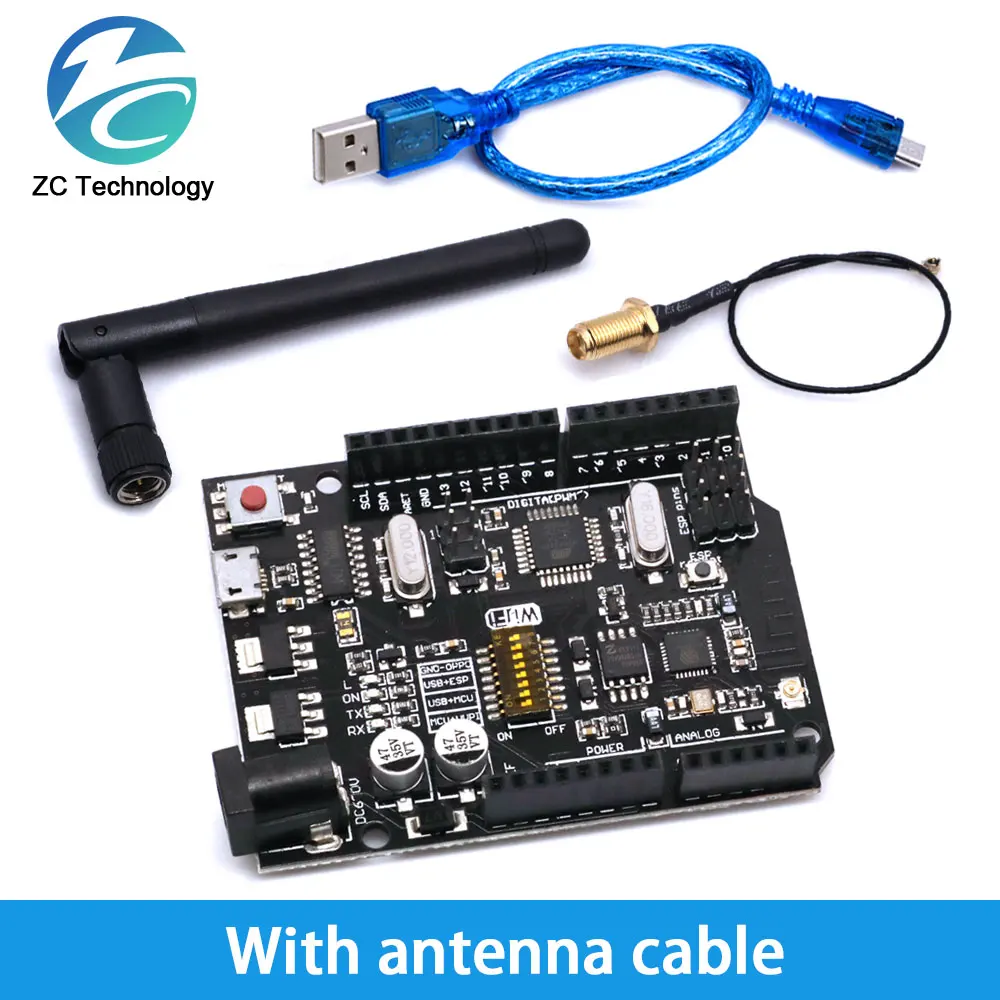 UNO + WiFi R3 ATmega328P + ESP8266 CH340 (32Mb speicher) 6V-9V USB-TTL – Bild 6