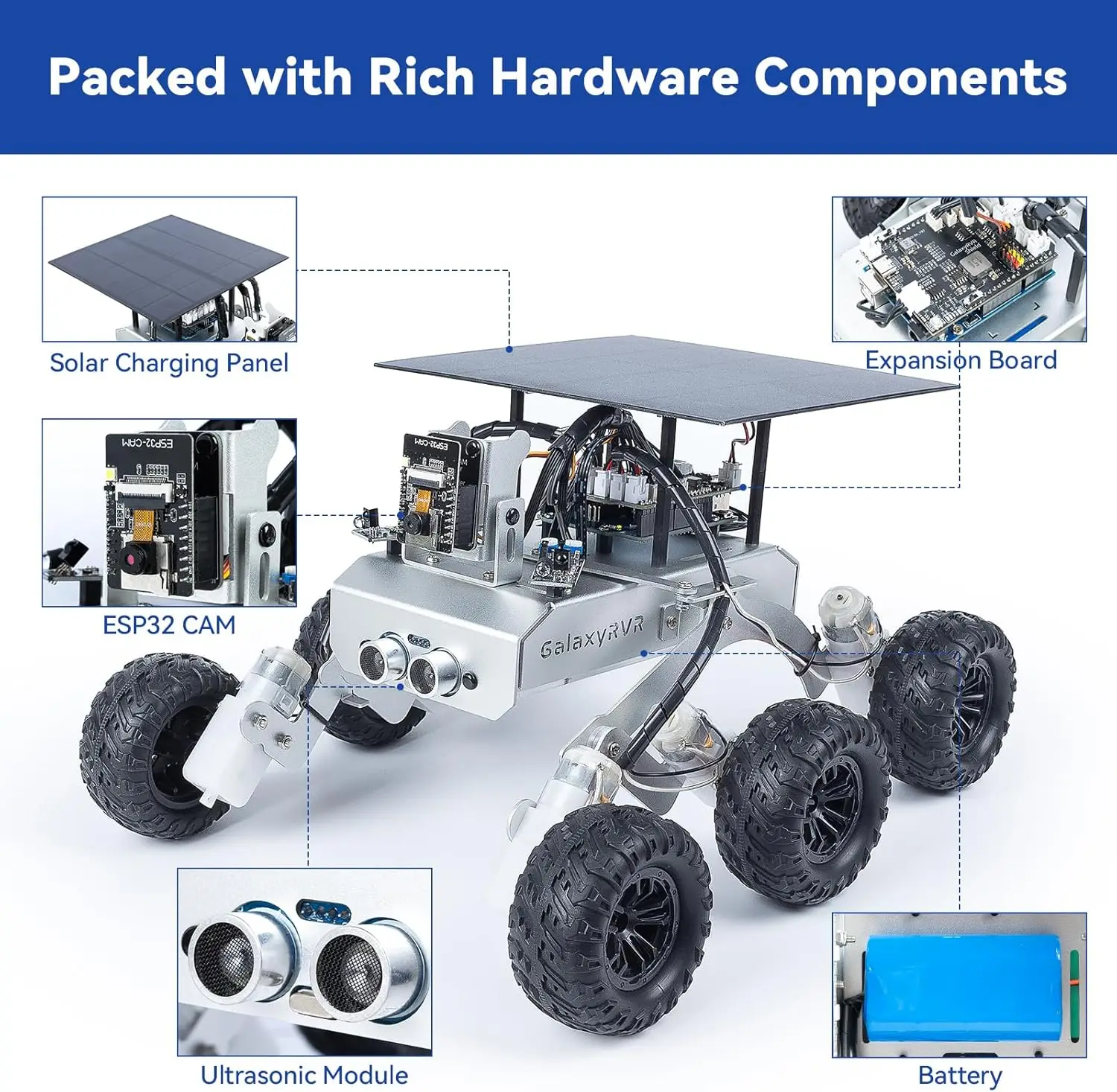 SunFounder GalaxyRVR Mars Rover: Arduino Uno R3 & ESP32-CAM – Bild 2