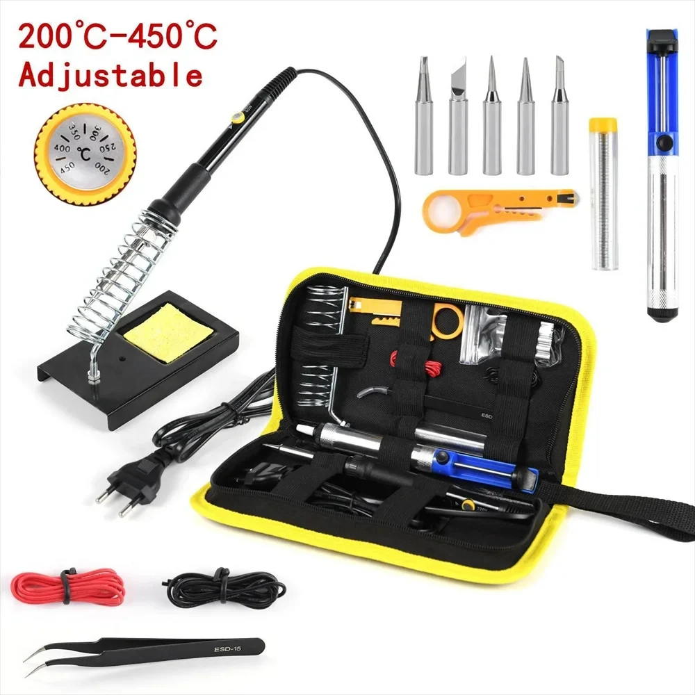 Set 220V 60W Lötkolben-Kit 450 ° C Einstellbares (15 Stück) – Bild 2
