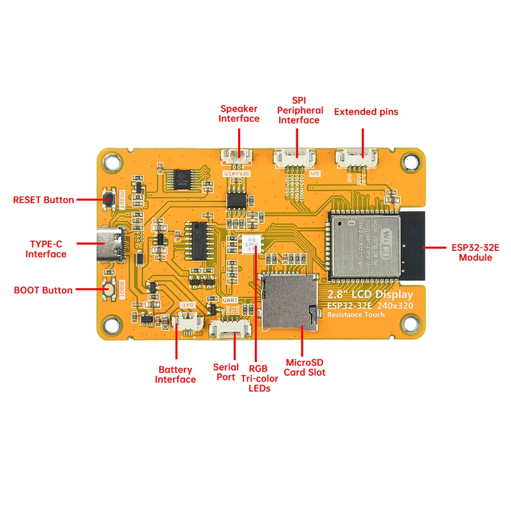 ESP32 LVGL WIFI Bluetooth Entwicklungsboard 2,8/3,2/3,5/4 Zoll 240*320 – Bild 3