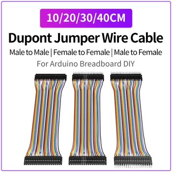 40-Pin Dupont Jumper-Kabel 10/20/30/40CM Flachbandkabel M-M M-F F-F für Arduino Steckbrett DIY