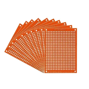 Universal PCB Prototyp Perforierte Grid Board Kit 5x7cm Einseitige PCB Breadboard Leiterplatten (10 Stück)