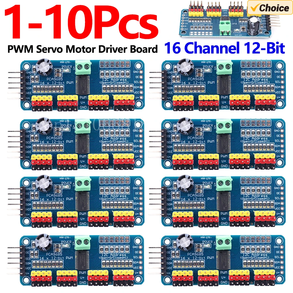 PCA9685 PWM Servo Treiberplatine IIC Schnittstelle 16 Kanal 12-Bit PWM Servomotor Treiber für Arduino