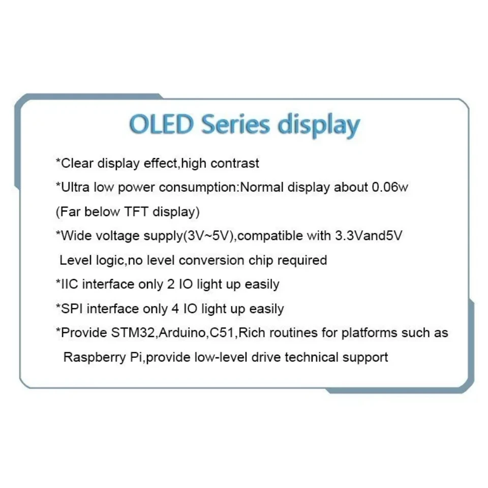OLED 0,91 Zoll/0,96 Zoll/1,3 Zoll OLED-Displaymodul IIC I2C SPI 128X64 – Bild 2