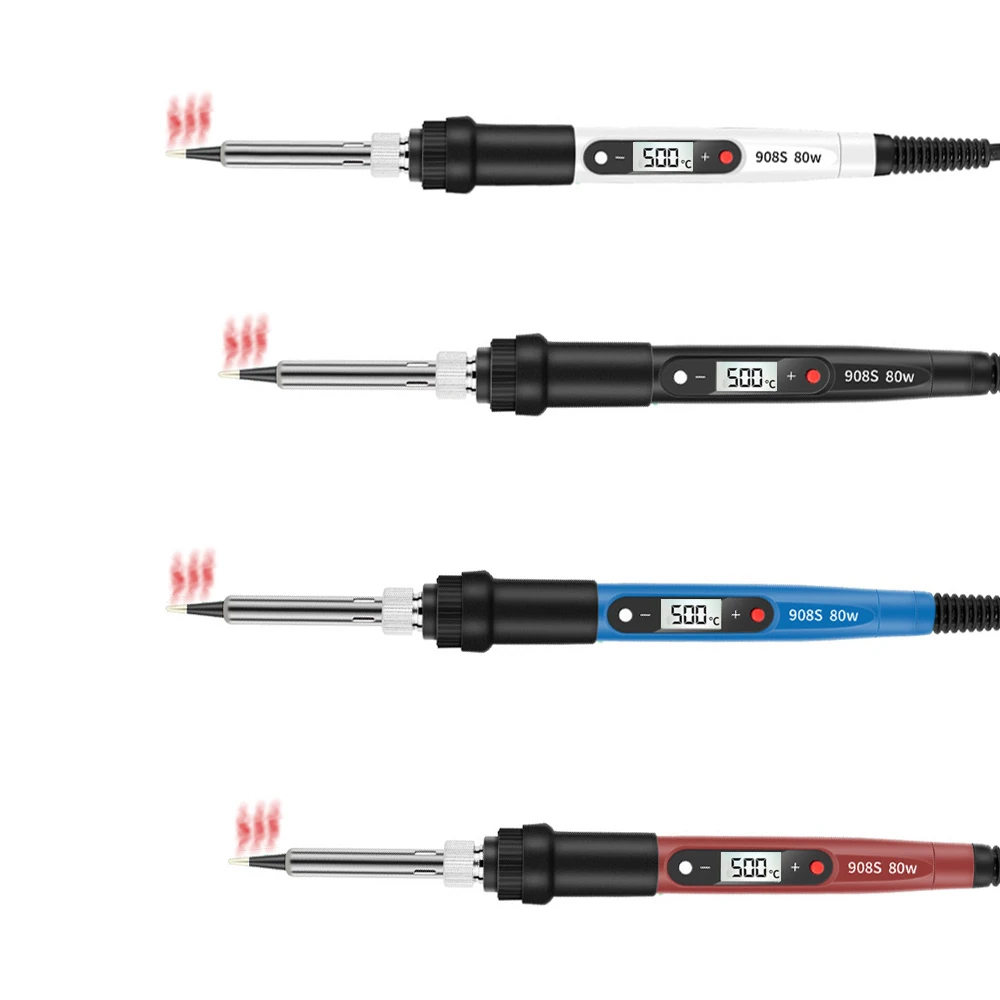 80W Einstellbare Temperatur Interner Heizmechanismus Digitaler Konstanttemperatur-Elektrolötkolben-Set