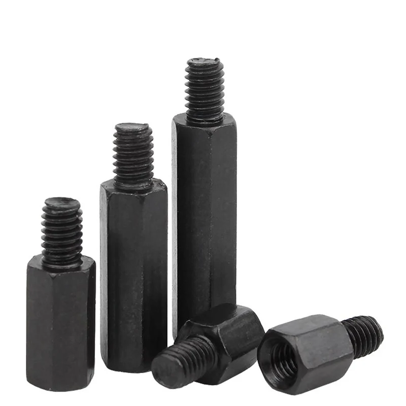 M2 M2,5 M3 M4 M5 M6 Schwarzer Nylon-Abstandshalter, Sechskant – Bild 3