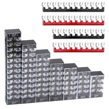 15A 600 V zweireihiger Streifen-Schraubklemmenblock mit 2 Stück Klemmenleiste, kurzes Stück, TB-Stecker, 3 4 5