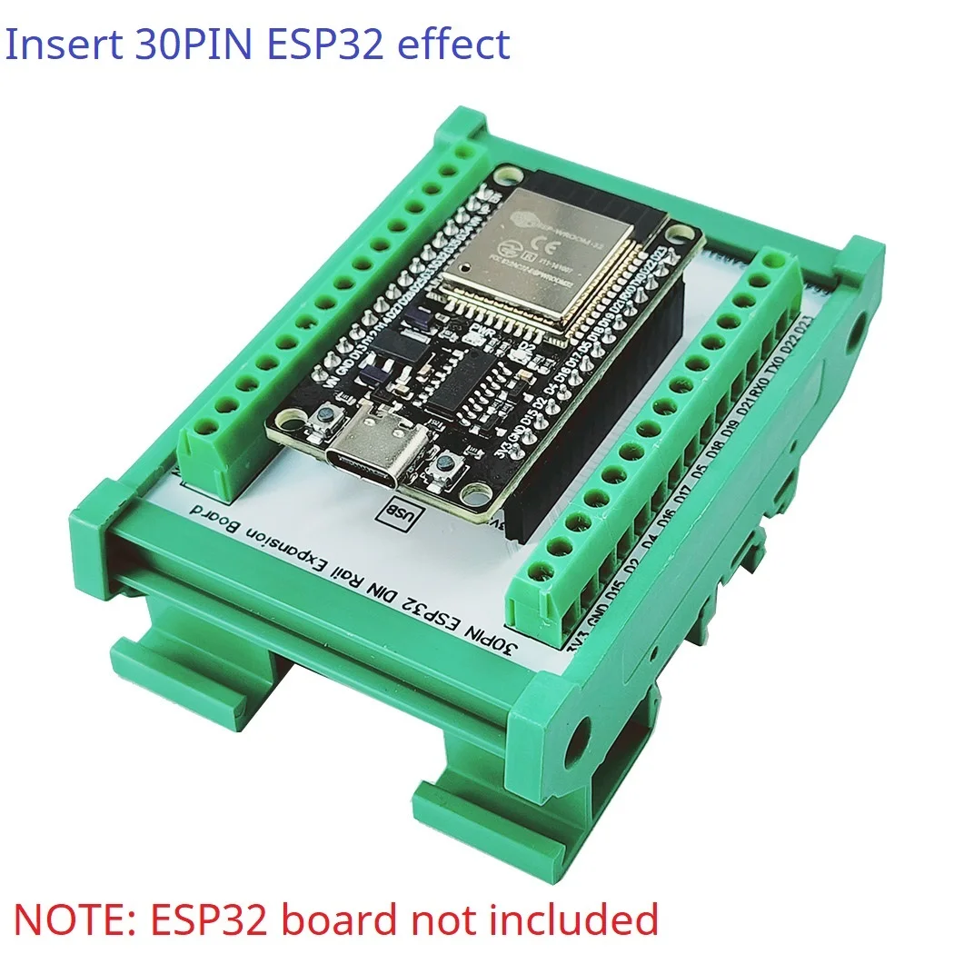 30PIN ESP32 Devkit V1 Din Rail Expansion Board 3,96 Terminal Schraube – Bild 3