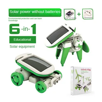 Roboter-Bausätze 6 in 1 DIY Solar-Roboter Wissenschaftsexperiment Kreative Physik STEM-Lernspielzeuge