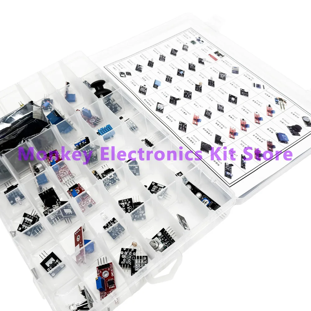 45-in-1-Sensormodule und 16-Arten-Starterkit für Arduino Raspberry Pi, besser als 37-in-1 mit Box DIY UNO R3