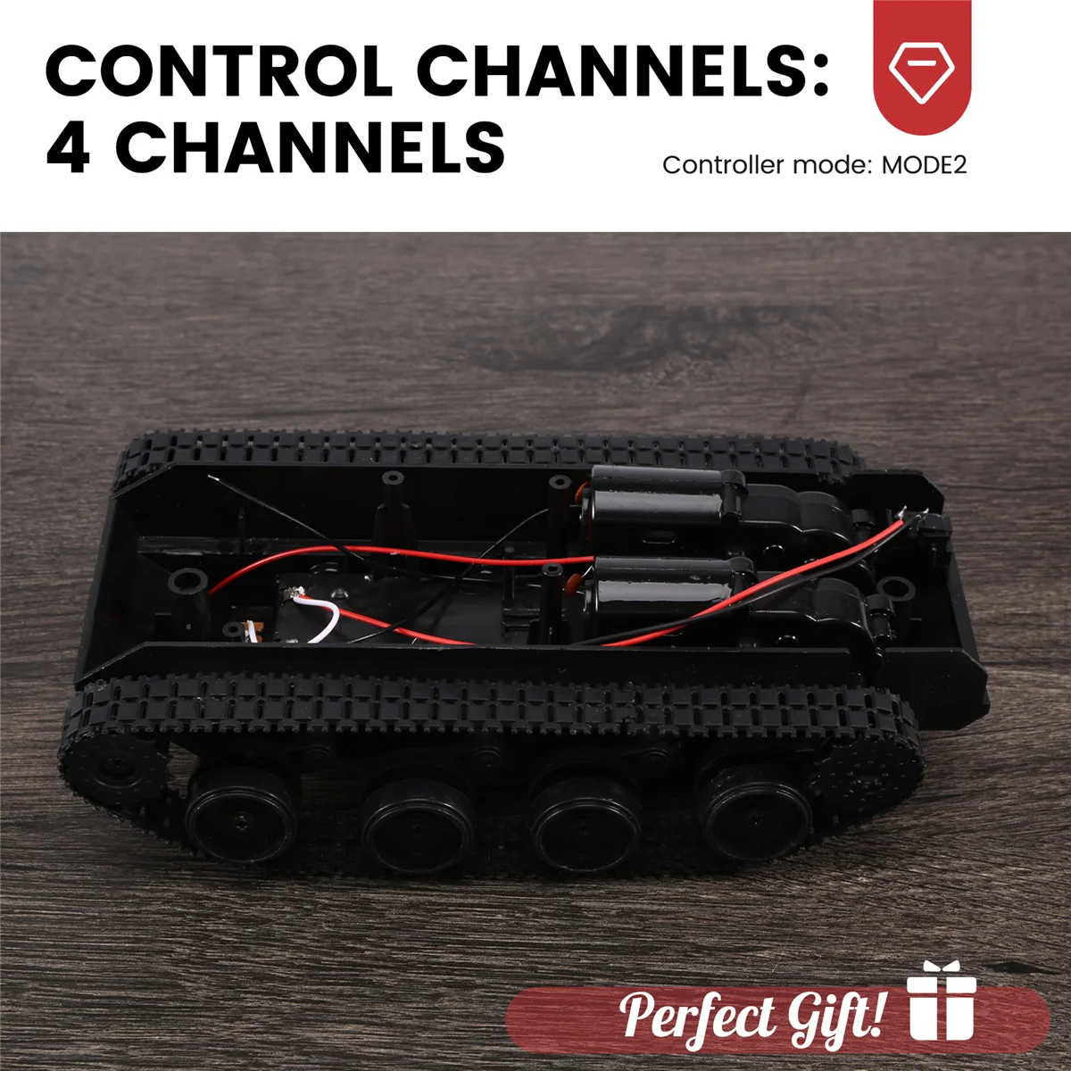 Praktische Rc Tank Smart Roboter Tank Auto Chassis Kit Gummi Track – Bild 5