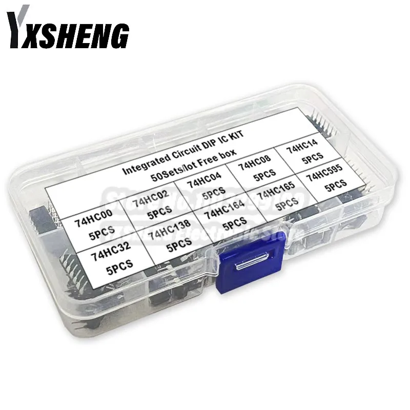 Elektronische Komponenten Sortiment Kit Box 74HC00 74HC02 74HC04 74HC08 74HC14 74HC32 74HC138 (50 Stück)