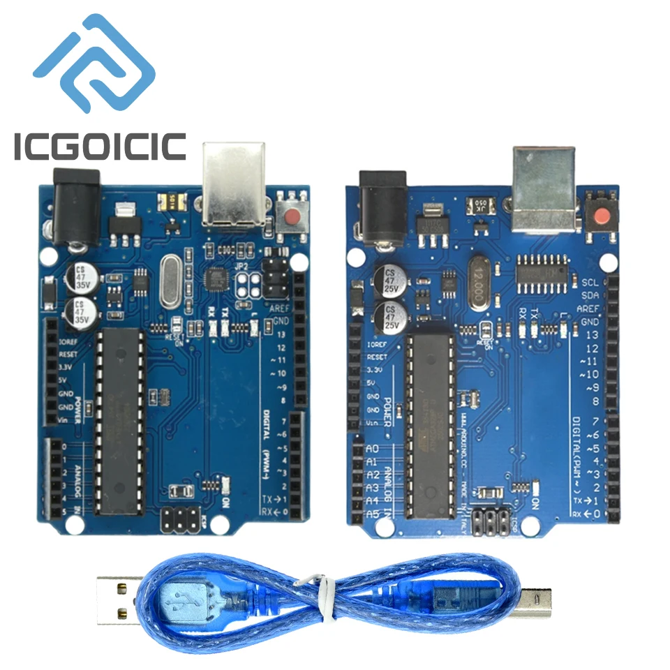 Arduino UNO R3 Entwicklungsboard mit USB-Kabel, ATmega328P ATmega16U2 Mikrocontroller-Modul