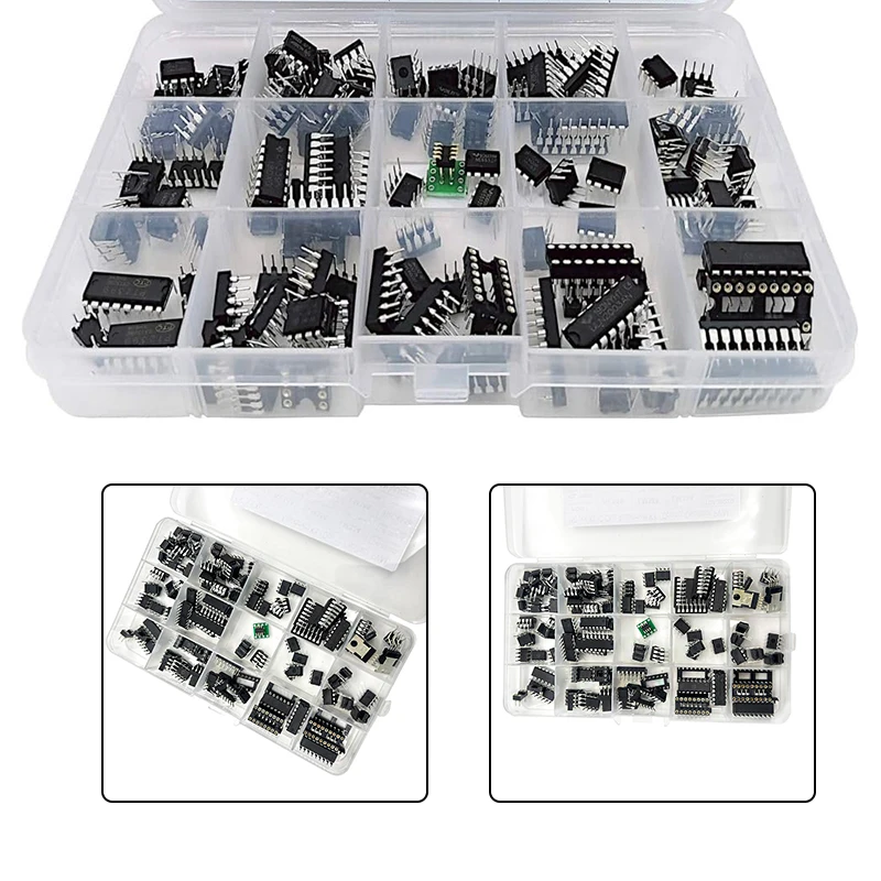 Xl ic chip sortiment 150 stücke oszillator pc817 ne555 lm358 lm324 lm393 tda2030 ne5532 ic chip sortierung