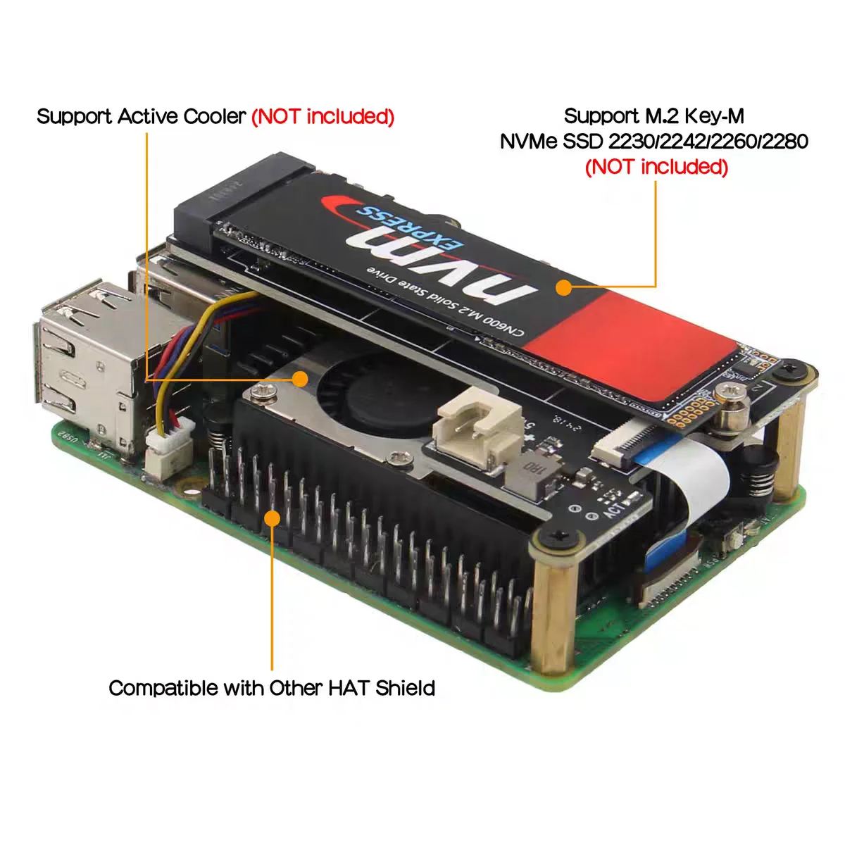 Geekworm X1001 PCIe zu NVMe M.2 SSD Shield Board für Raspberry Pi 5 – Bild 5