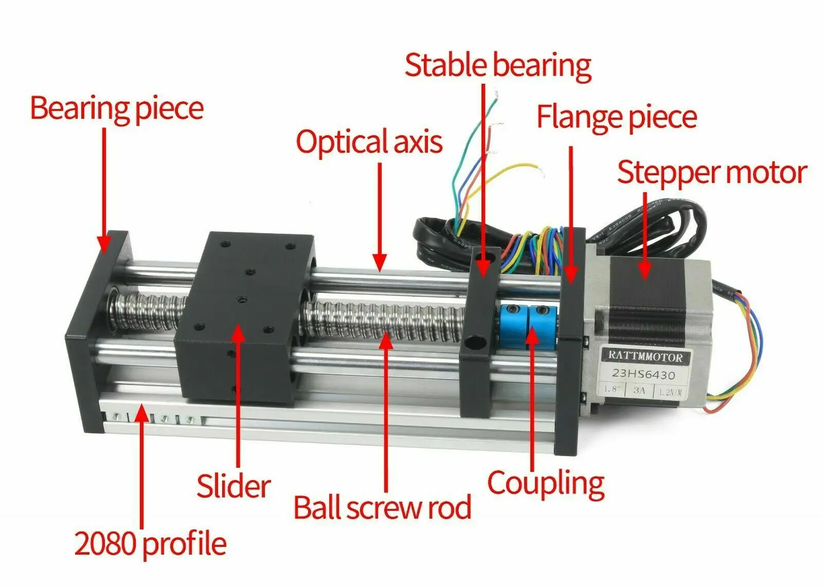 Nema17 oder Nema23 Schrittmotor Elektrische Linearführung – Bild 3