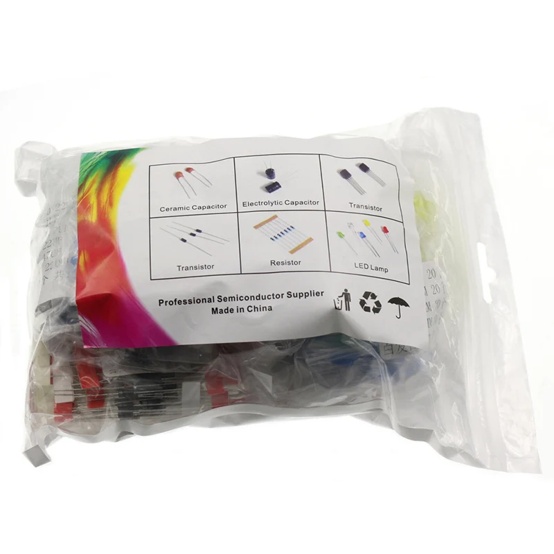 Grundlegende Elektronische Komponenten Kits Metall Film Widerstand Sortiment Led Dioden (1400 Stück)